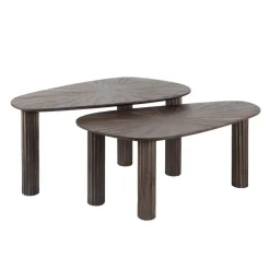 Salontafels-Fraaai - Jared salontafel set van 2 hoekvormig Maya teak - bruin