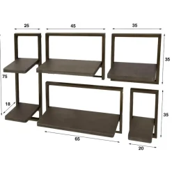 Fraaai - Nowi wandschap set van 5 - brons antiek