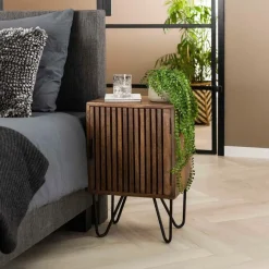 Wandkasten-Fraaai - Odila nachtkastje mangohout set van 2