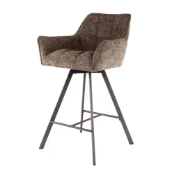 Barkrukken-Fraaai - Ramon draaibare barstoel - 69 cm - geweven - taupe
