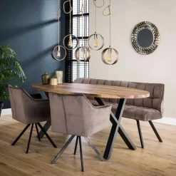 Fraaai - Ramon eetkamerbank 180 cm velvet antraciet