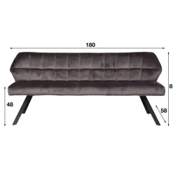 Eetkamerbanken-Fraaai - Ramon eetkamerbank 180 cm velvet champagne