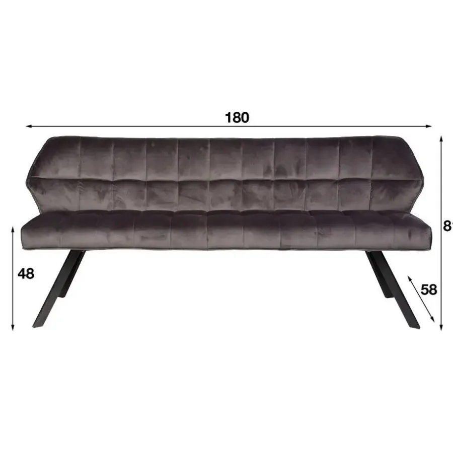 Eetkamerbanken-Fraaai - Ramon eetkamerbank 180 cm velvet champagne