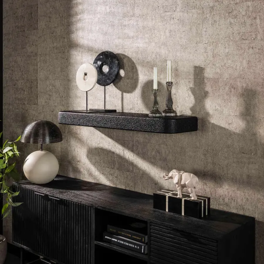 Fraaai - Sani wandplank - 100 cm - metallic - zwart