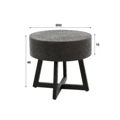 Fraaai - Sonja salontafel ø50 - ferro metallic