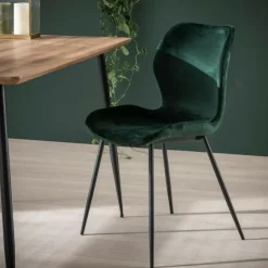 Eetkamerstoelen-Fraaai - Verona eetkamerstoel velvet groen