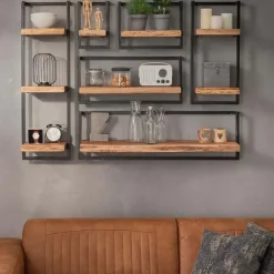 Wandplanken-Fraaai - Woody metaal wandplank 65 cm