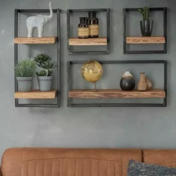 Wandplanken-Fraaai - Woody metaal wandplank 30 cm