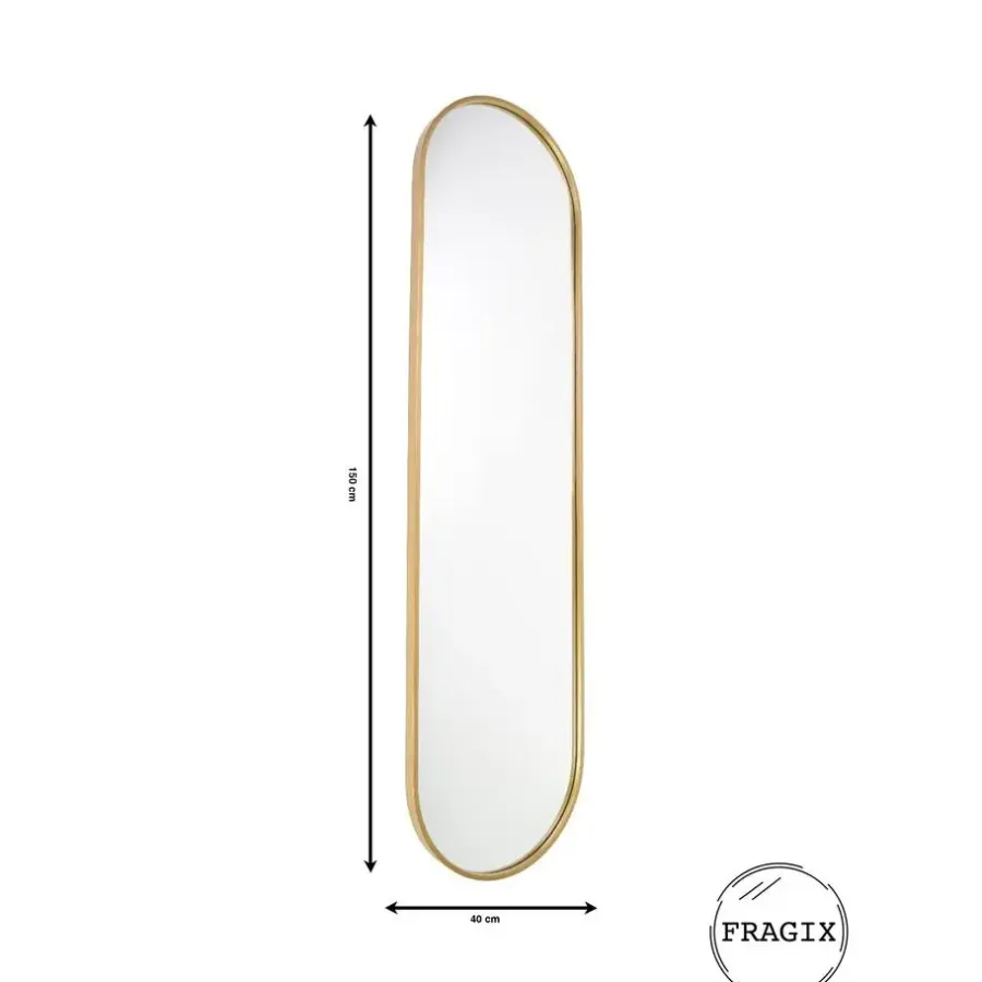 Spiegels-Fragix Boston Passpiegel Ovaal - Goud - Metaal - 150x40