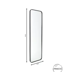 Fragix Boston passpiegel rechthoekig - Zwart - Metaal - 130x40cm - Industrieel