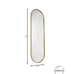 Spiegels-Fragix Boston Passpiegel Ovaal - Goud - Metaal - 130x40