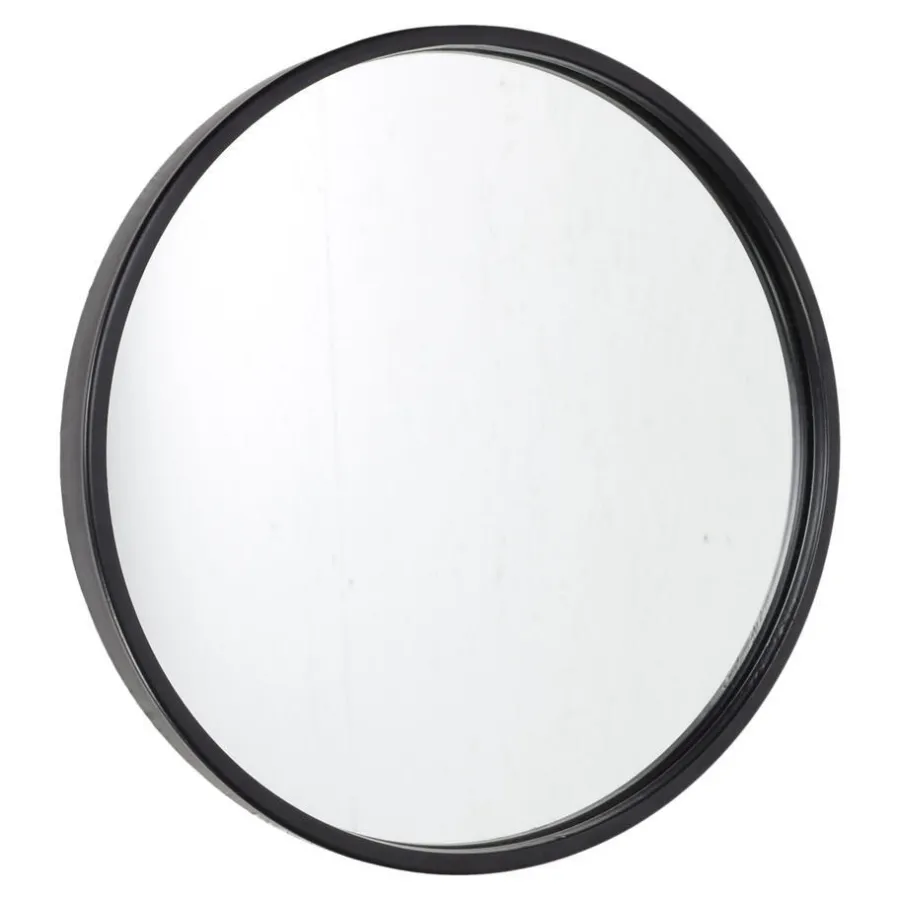 Spiegels-Fragix Boston wandspiegel rond - Zwart - Metaal - Ø35cm - Industrieel