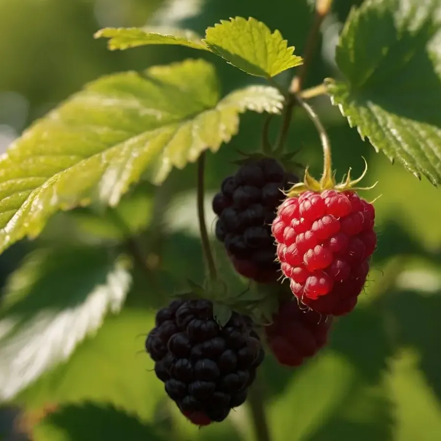 Plant in a Box Frambozenplant - Set van 2 - Rubus 'Malling Promise' - Hoogte 50-60cm - ⌀15cm