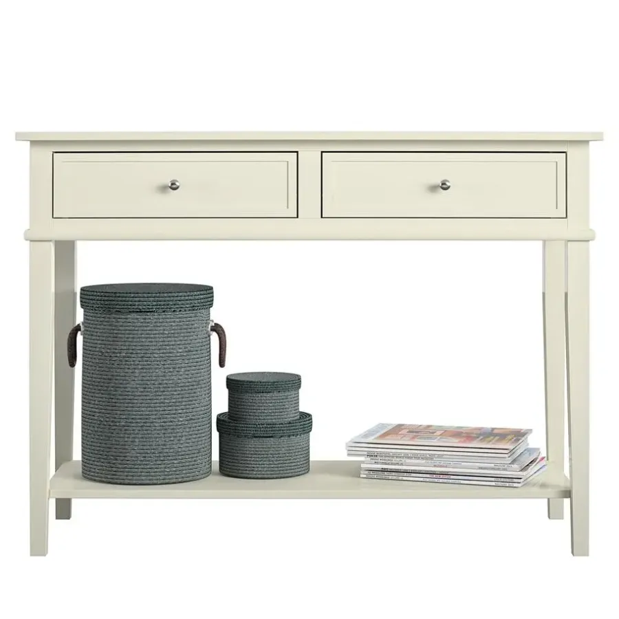 Dorel Home Franklin - Consoletafel met 2 laden in wit MDF