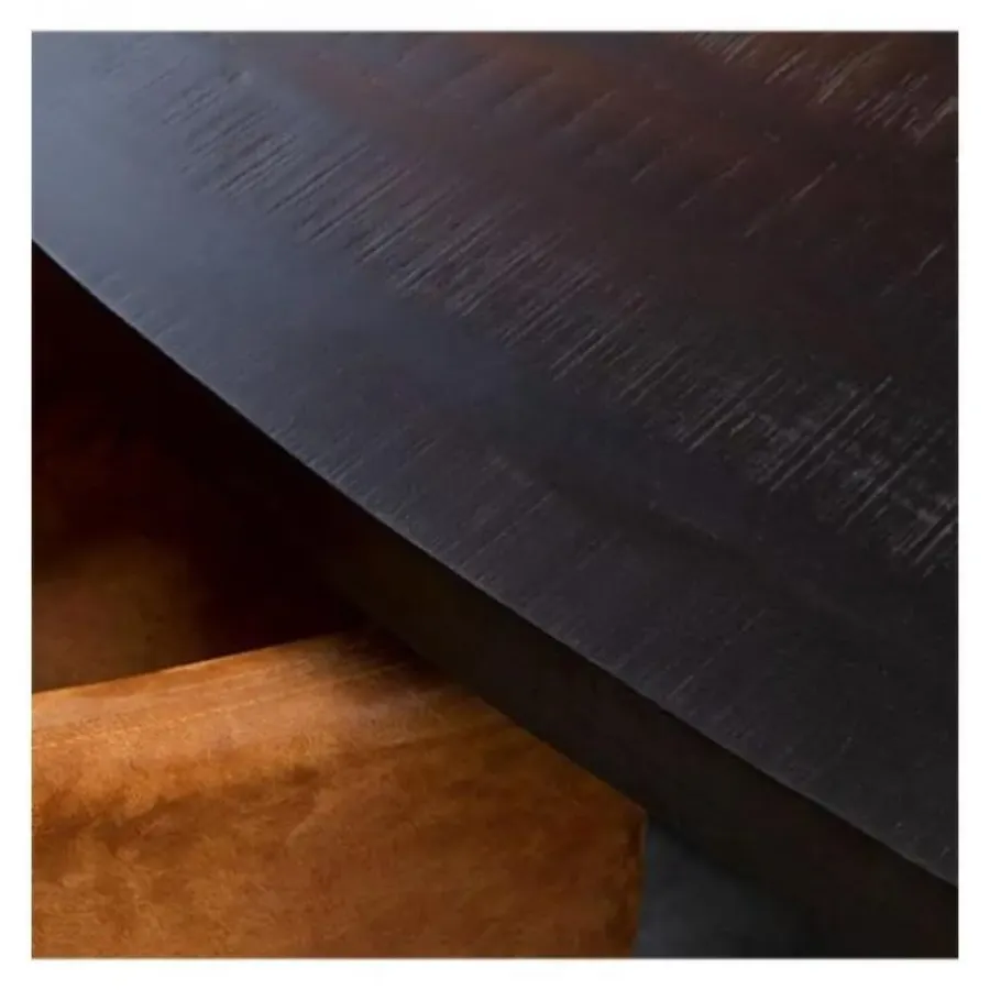Industriële Eettafels|Ovale Eettafels-Furndea Eettafel Morada industrieel ovaal mangohout zwart 240x110x76cm