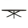 Furndea Eettafel Morada industrieel ovaal mangohout zwart 180x90x76cm
