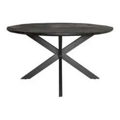 Industriële Eettafels-Furndea Eettafel Orianna rond - zwart 140cm