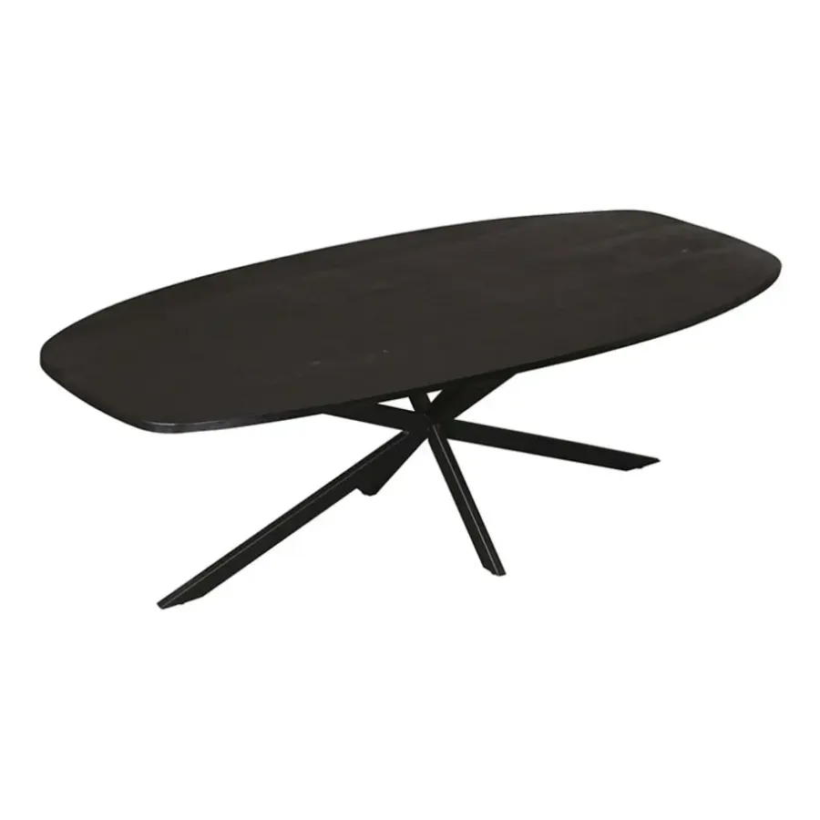 Furndea Eleanor eettafel Deens ovaal zwart - 100x200x76 cm