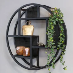 Wandrekken-Furndea Orianna wandrek industrieel rond zwart - 16x75⌀cm