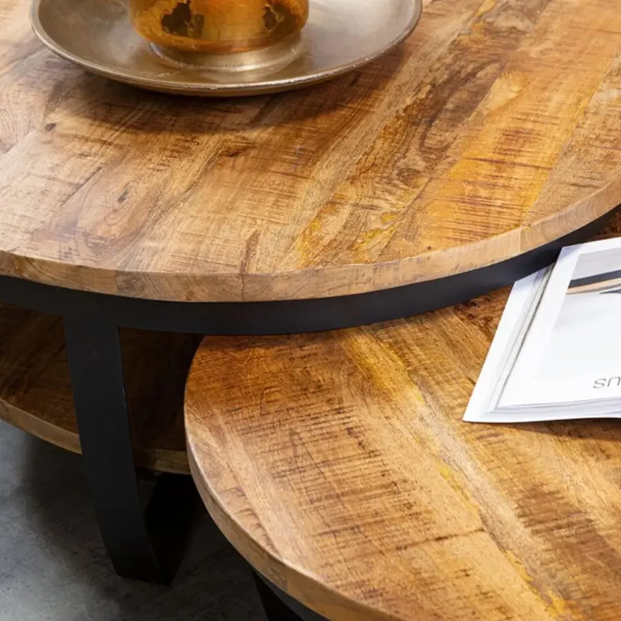 Furndea Salontafel Emmy industrieel 90x90x43cm