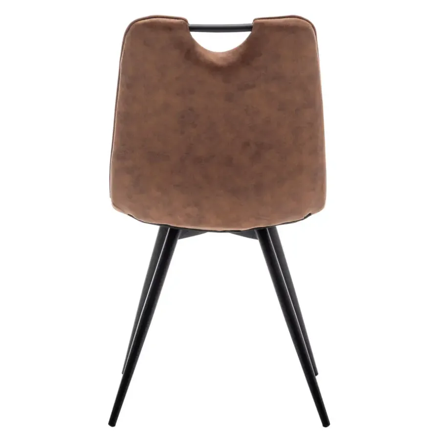 Furnihaus Eetkamerstoel Leon Microvezel Cognac Set van 2