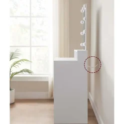 Kaptafels-Furnihaus Witte Kaptafel met Led - 2 lades en 3 open vakken - Wit