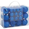 G. Wurm Kerstballen - 50ST - blauw - 3 - 4 - 6 cm - kunststof