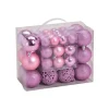 Kerstballen|Kerstdecoratie-G. Wurm Kerstballen - 50ST - roze - 3 - 4 - 6 cm - kunststof