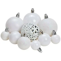 Kerstballen-G. Wurm Kerstballen - 50ST - wit - 3 - 4 - 6 cm - kunststof