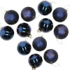 Kerstballen-G. Wurm Kerstballen - 12x - blauw - D6 cm - glas - gedecoreerd