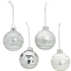 Kerstballen-G. Wurm Kerstballen - 12x - zilver - gedecoreerd - glas - 6 cm