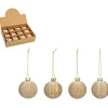 Kerstballen-G. Wurm luxe kerstballen -12x - champagne - glas - 6 cm