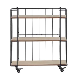 Trolleys-Beliani GABBS - Keukentrolley - Lichte houtkleur - Metaal