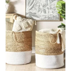 Beliani GAJAR - Manden set van 2 - Beige/Wit - Jute