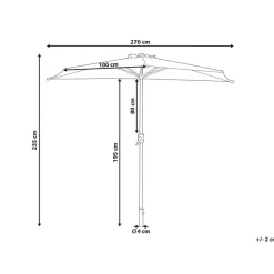 Parasols-Beliani GALATI - Halfronde parasol - Zwart - 270 cm - Polyester