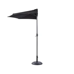 Parasols-Beliani GALATI - Halfronde parasol - Zwart - 270 cm - Polyester