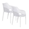 Tuinstoelen-Garden Impressions Air XL kunststof tuinstoel wit - set van 2 stuks
