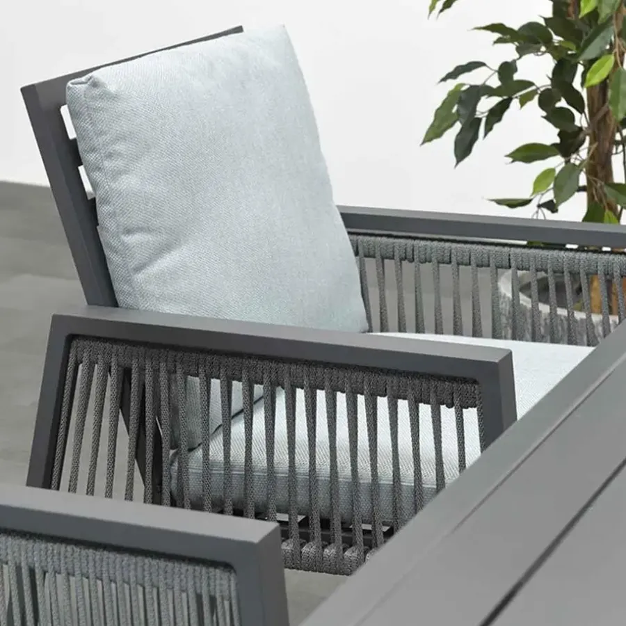 Garden Impressions Brendon lounge dining stoel - licht en mint grijs