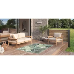 Garden Impressions Buitenkleed naturalis palm leaf 200x290 cm