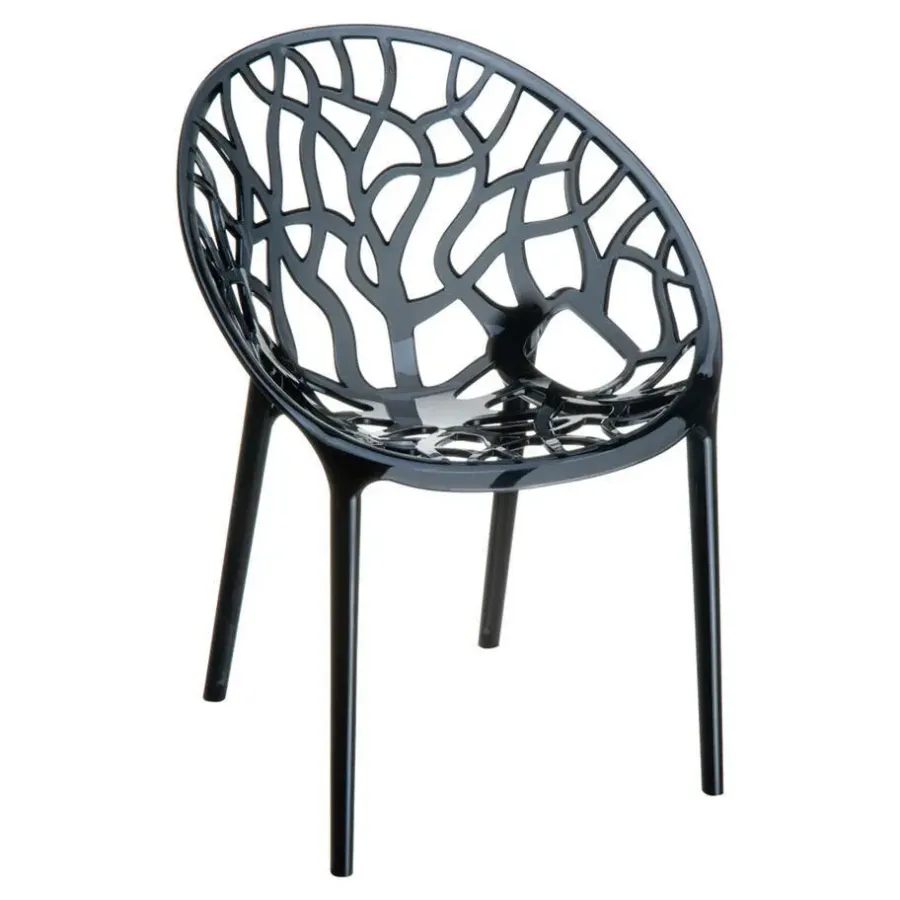 Tuinstoelen-Garden Impressions Crystal tuinstoel zwart - 2 stuks
