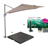Parasols-Garden Impressions Hawai parasol S 250x250 taupe + 80kg voet en hoes