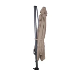 Garden Impressions Hawaii zweefparasol 3x3m taupe met voet en hoes