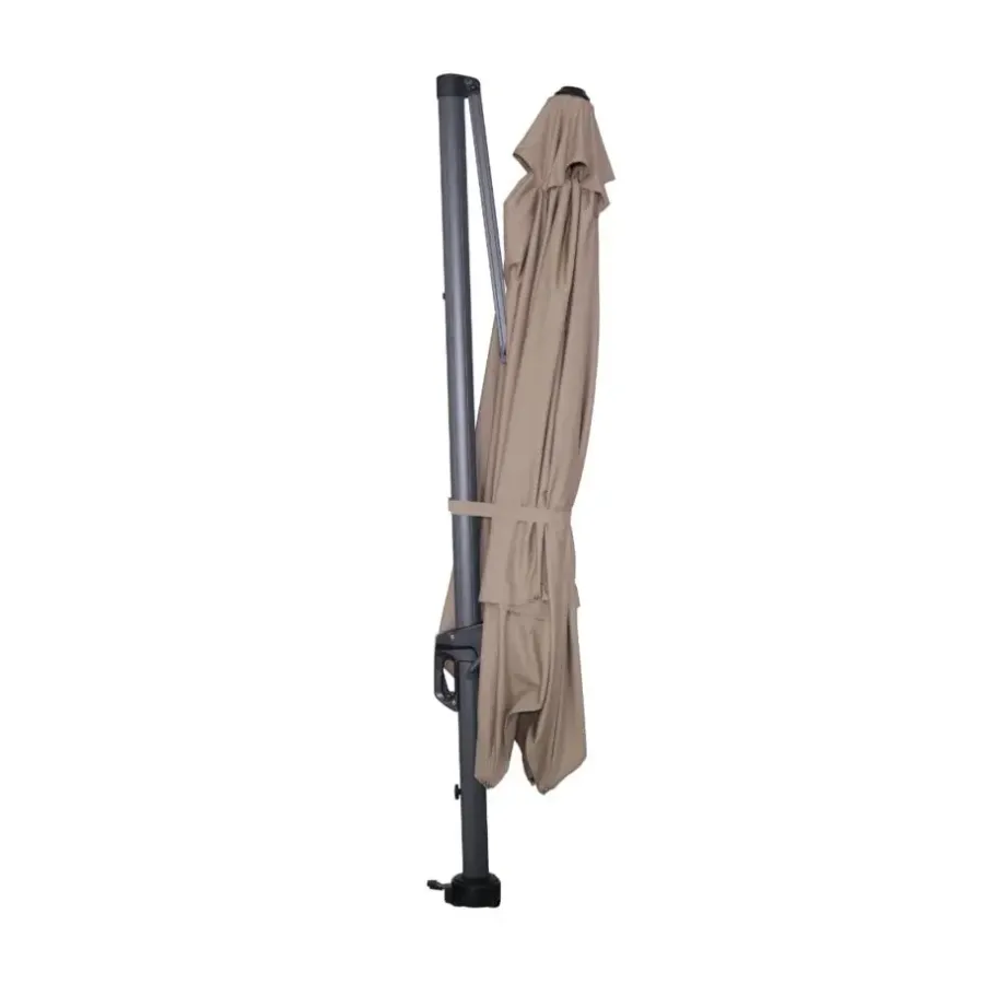 Garden Impressions Hawaii zweefparasol 3x3m taupe met voet en hoes