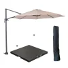 Parasols-Garden Impressions Hawaii parasol S Ø300 ecru + 80kg voet en hoes