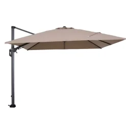 Garden Impressions Hawaii zweefparasol 3x3m taupe met voet en hoes