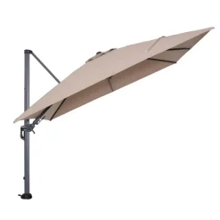 Garden Impressions Hawaii zweefparasol 3x3m taupe met voet en hoes
