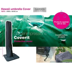 Garden Impressions Hawaii zweefparasol 3x3m taupe met voet en hoes