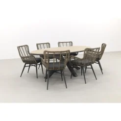 Tuinsets-Garden Impressions Jasmine Natural/Edison 220x115 cm. - ovale tuinset