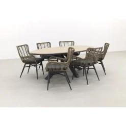 Tuinsets-Garden Impressions Jasmine Natural/Edison 220x115 cm. - ovale tuinset