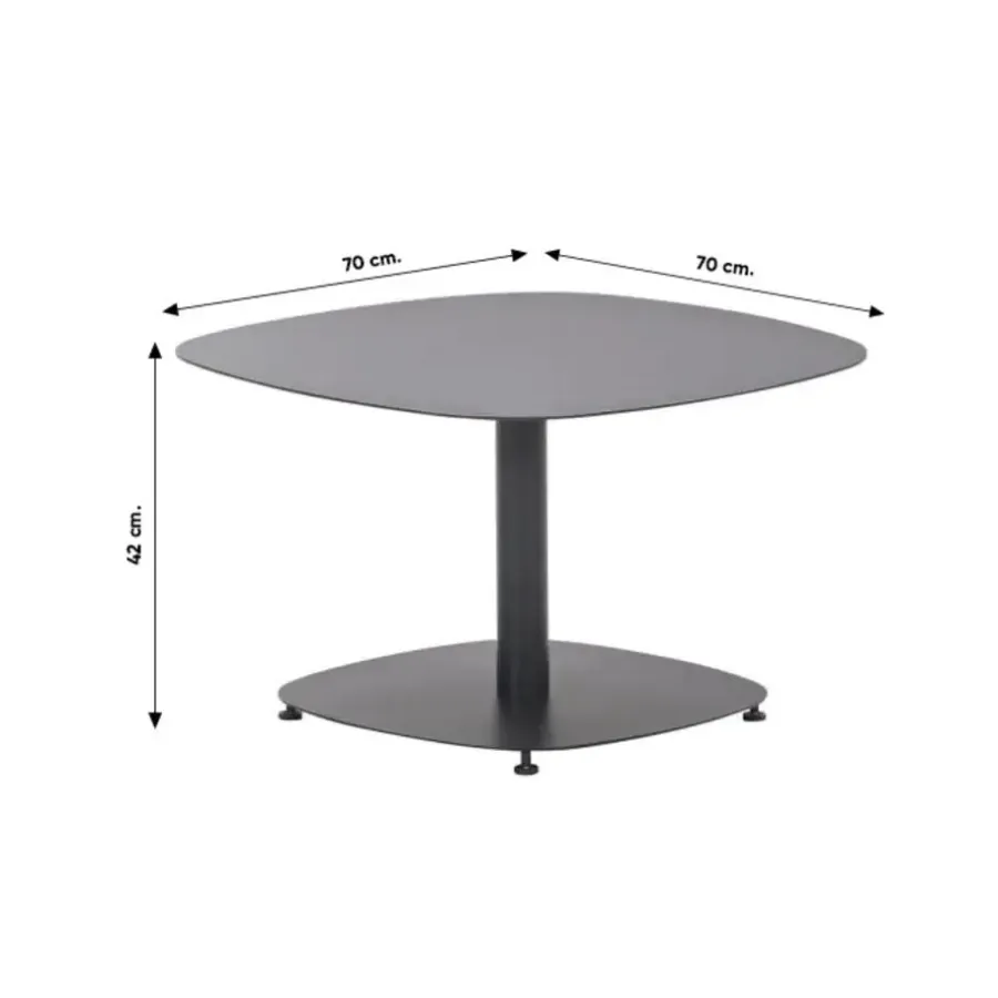 Tuintafels-Garden Impressions Kariko bijzettafel 70x70x43cm - donker grijs